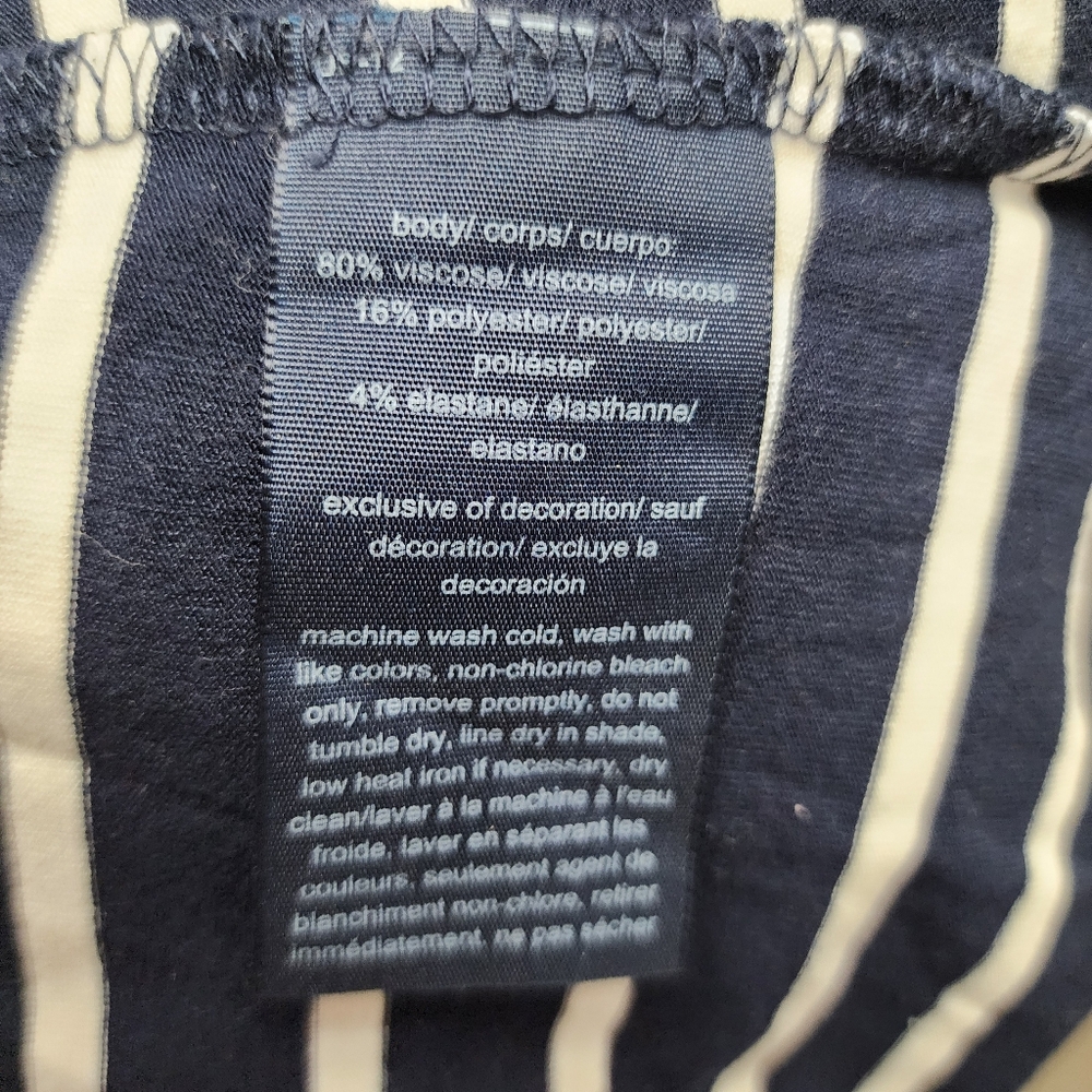 Tommy Hilfiger Size Small navy/white striped sleeveless blouse Tank Top - Picture 7 of 7